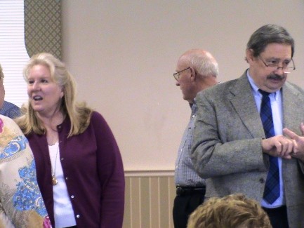 Rev. Peggy Finch (on the left) and Pastor Mike Lamm at lunch time